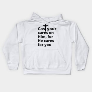 Cast Your Cares on Him Christian Kids Hoodie